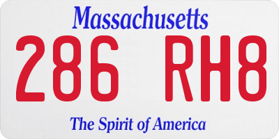 MA license plate 286RH8