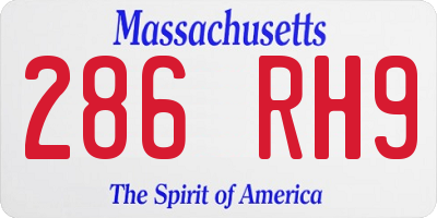 MA license plate 286RH9