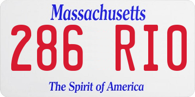 MA license plate 286RI0