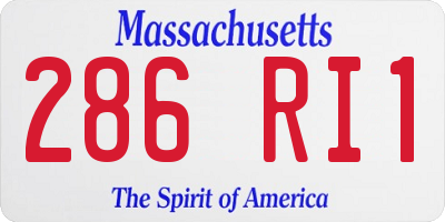 MA license plate 286RI1