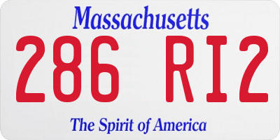 MA license plate 286RI2