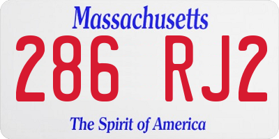 MA license plate 286RJ2