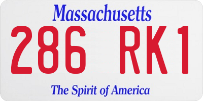 MA license plate 286RK1
