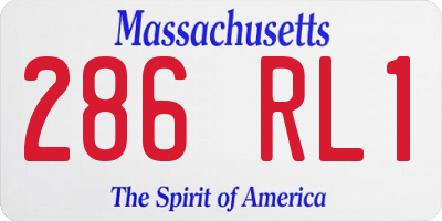 MA license plate 286RL1