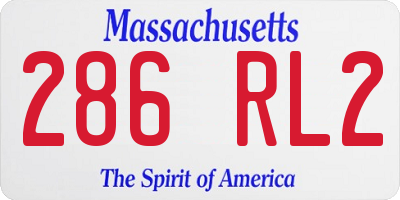 MA license plate 286RL2