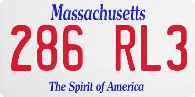 MA license plate 286RL3