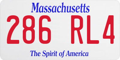 MA license plate 286RL4
