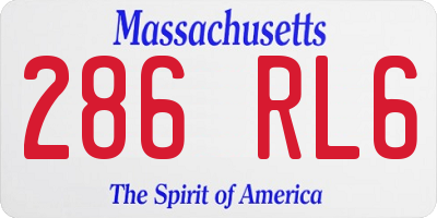 MA license plate 286RL6