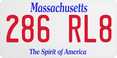 MA license plate 286RL8