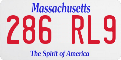 MA license plate 286RL9