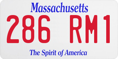 MA license plate 286RM1
