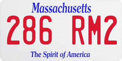 MA license plate 286RM2