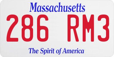 MA license plate 286RM3