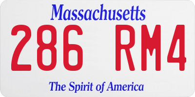 MA license plate 286RM4