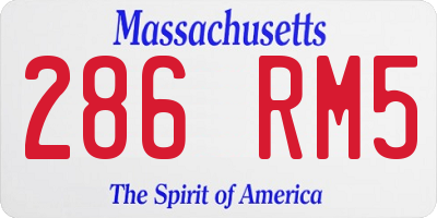 MA license plate 286RM5
