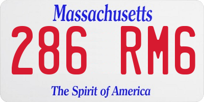 MA license plate 286RM6