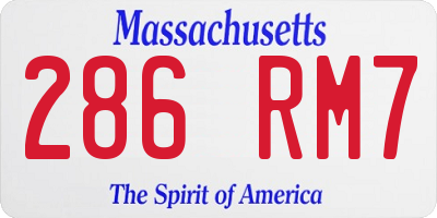 MA license plate 286RM7