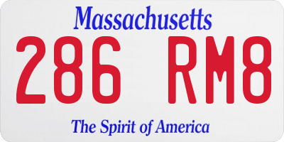 MA license plate 286RM8