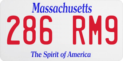 MA license plate 286RM9