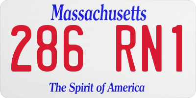 MA license plate 286RN1