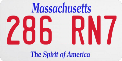 MA license plate 286RN7