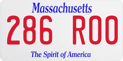 MA license plate 286RO0