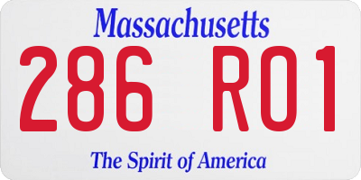 MA license plate 286RO1