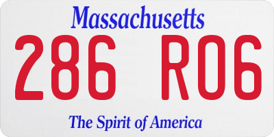 MA license plate 286RO6