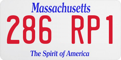 MA license plate 286RP1