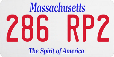 MA license plate 286RP2