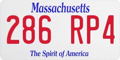 MA license plate 286RP4