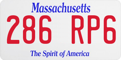 MA license plate 286RP6