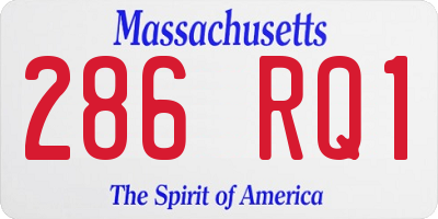 MA license plate 286RQ1