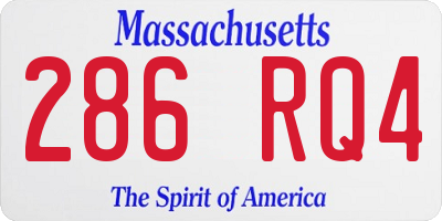 MA license plate 286RQ4