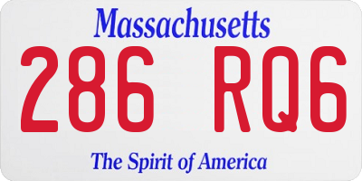 MA license plate 286RQ6