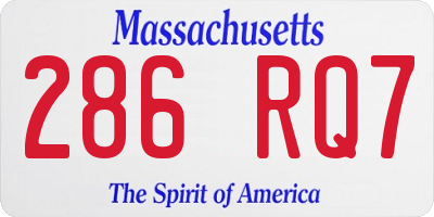 MA license plate 286RQ7