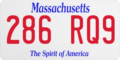 MA license plate 286RQ9