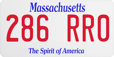 MA license plate 286RR0
