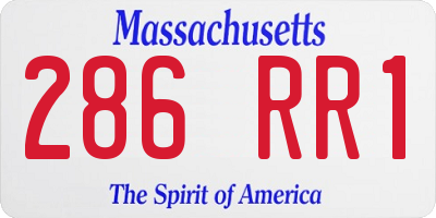 MA license plate 286RR1