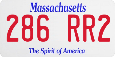 MA license plate 286RR2