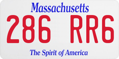 MA license plate 286RR6