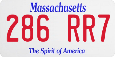 MA license plate 286RR7