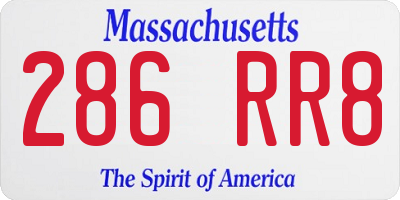 MA license plate 286RR8