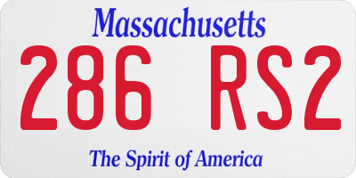 MA license plate 286RS2