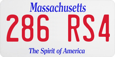 MA license plate 286RS4