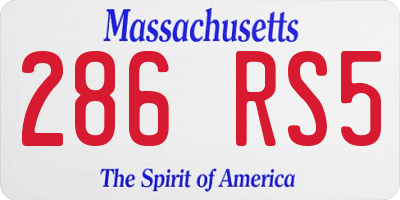 MA license plate 286RS5