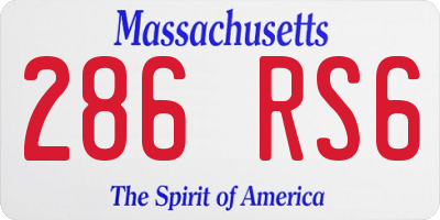 MA license plate 286RS6