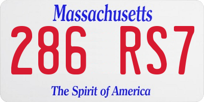 MA license plate 286RS7