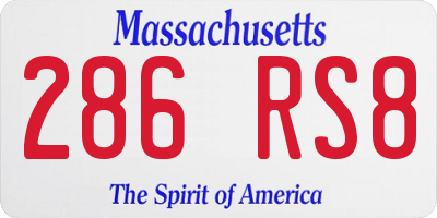 MA license plate 286RS8