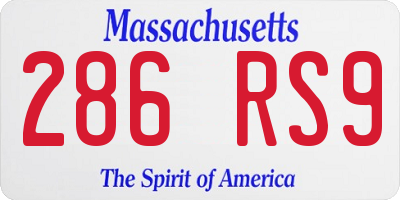 MA license plate 286RS9